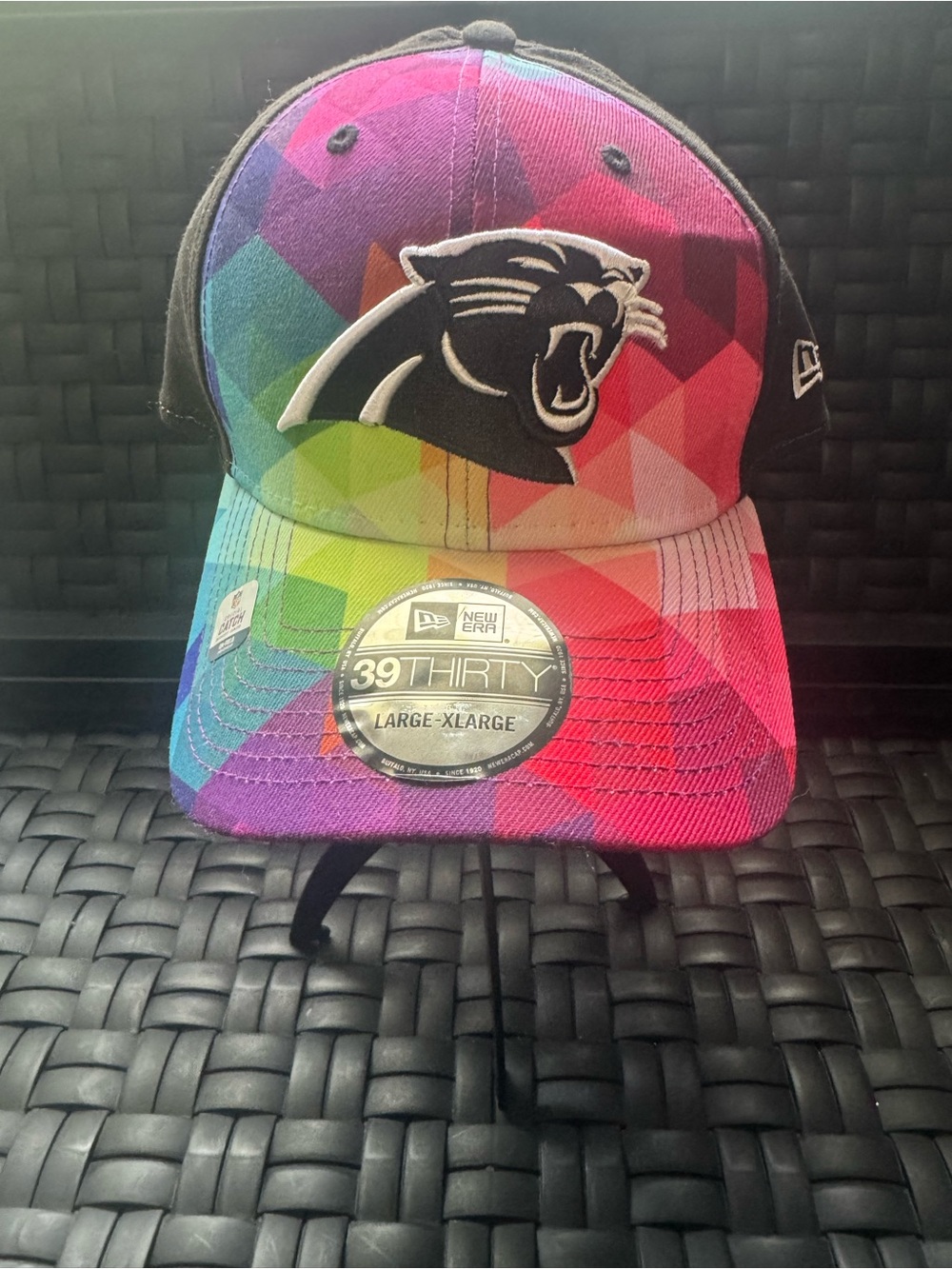 Carolina Panthers Crucial Catch New Era 39THIRTY NFL Sideline Hat LRG/XLRG NEW